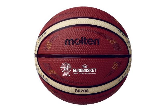 Mini krepšinio kamuolys MOLTEN B1G200-E5Z Eurobasket 2025 Mini krepšinio kamuolys MOLTEN B1G200-E5Z Eurobasket 2025