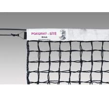 Tennis net SPORT outdoor 12,8x1,08m PE 45x45x3mm top 6 rows doubled netting PVC coated steel wire