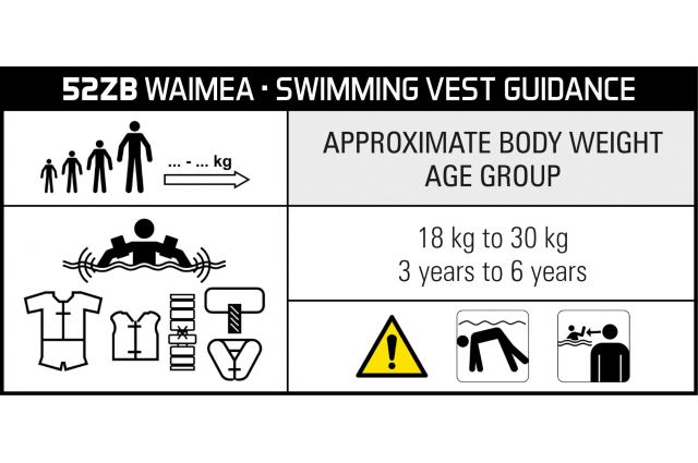 Plaukimo liemenė WAIMEA 52ZB ROO (18-30kg) Plaukimo liemenė WAIMEA 52ZB ROO (18-30kg)