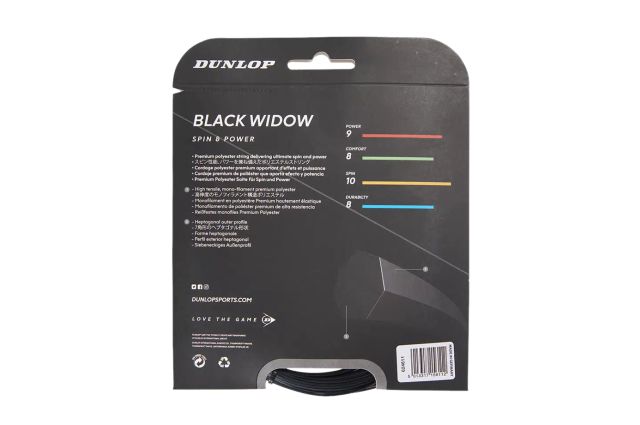 Stygos teniso raketei DUNLOP BLACK WIDOW 17g/1.26mm 12m Stygos teniso raketei DUNLOP BLACK WIDOW 17g/1.26mm 12m