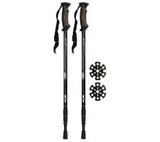 Hiking cane adjustable ABBEY 21SV ZRW anti shock Black/Red/White