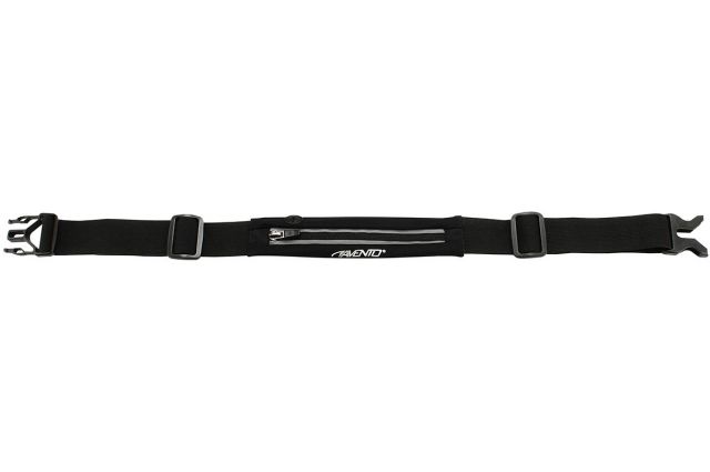 Waistbelt with expandable bag AVENTO 21PA Black/Silver Waistbelt with expandable bag AVENTO 21PA Black/Silver
