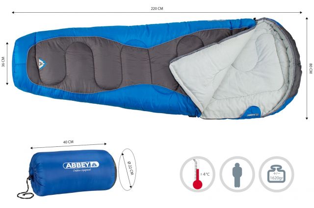 Sleeping bag ABBEY CAMP Mummi 21MM Blue/Anthracite Sleeping bag ABBEY CAMP Mummi 21MM Blue/Anthracite