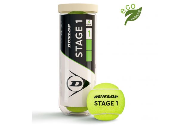Tennis balls DUNLOP STAGE 1 GREEN 3-tube ITF