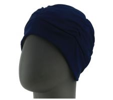 Ladies fabric swimcap with plastic lining and soft headband 3403 54 navy