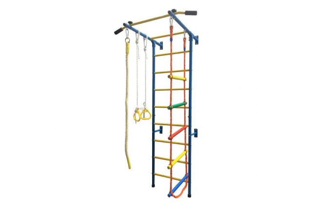 Swedish wall for children, blue-yellow, 223x108x87.5cm Swedish wall for children, blue-yellow, 223x108x87.5cm