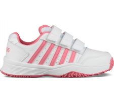 Tennis shoes for kids K-SWISS COURT SMASH STRAP OMNI white/pink, size UK