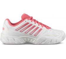 Tennis shoes K-SWISS BIGSHOT LIGHT 3 carpet for women, white/pink, outdoor, size UK9/ EU43