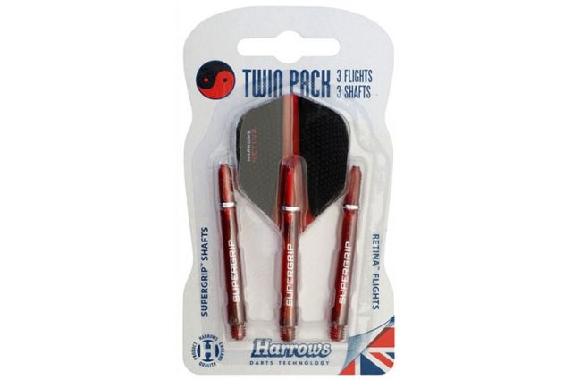 Set of dart shafts and flights HARROWS SUPERGRIP+RETINA Set of dart shafts and flights HARROWS SUPERGRIP+RETINA