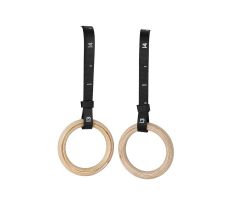 Wooden gym rings TOORX set with adjustable nylon belts