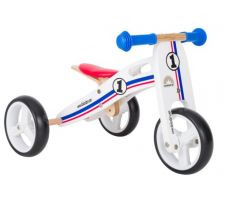 Balance bike BIKESTAR Mini 2-in1 7" wood with three wheels White