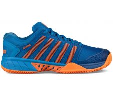 Tennis shoes for kids K-SWISS HYPERCOURT EXP HB blue/orange, size UK 3 (EU 35,5)
