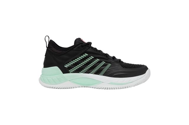 Tennis shoes for ladies K-SWISS HYPERCOURT SUPREME 2 CLAY black/neon mint/white Juoda