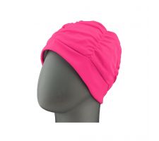 Ladies fabric swimcap with plastic lining and soft headband 3403 43 pink