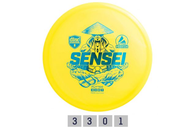 Discgolf DISCMANIA Putter SENSEI Active Premium Yellow 3/3/0/1 Discgolf DISCMANIA Putter SENSEI Active Premium Yellow 3/3/0/1