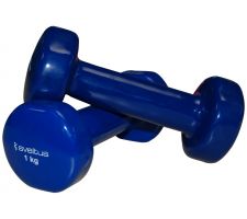 Dumbbells vinyl SVELTUS Epoxy 1181 2x1kg Blue