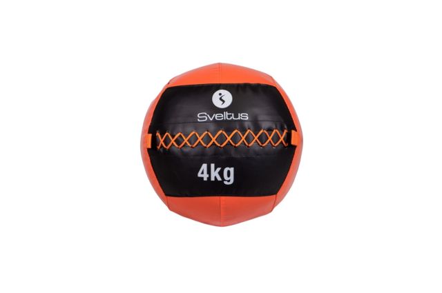 Wall ball SVELTUS 4kg D35cm Orange/Black suitable for throwing