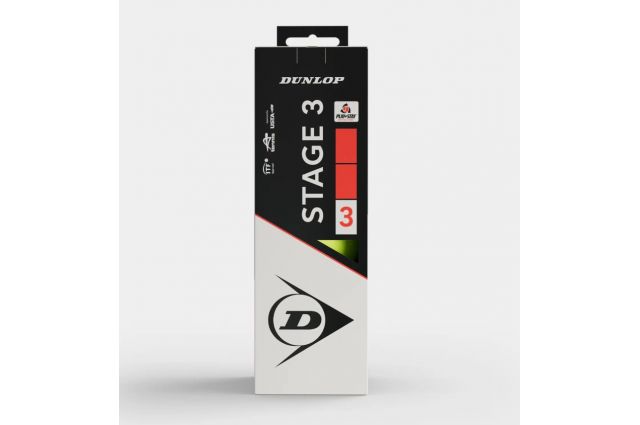 Tennis balls DUNLOP STAGE 3 RED 3-box ITF