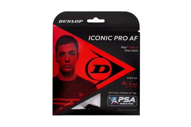 Squash strings DUNLOP ICONIC PRO AF 18G BLACK 10M SET Squash strings DUNLOP ICONIC PRO AF 18G BLACK 10M SET