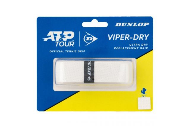Teniso raketės apvija DUNLOP VIPERDRY ATP TOUR replacement, white Teniso raketės apvija DUNLOP VIPERDRY ATP TOUR replacement, white