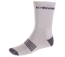 Sport socks long for men K-SWISS CREW white/grey size EU 39-42