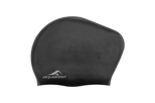 Swimming cap silicone AQUAFEEL 30404 20 black long hair Juoda Swimming cap silicone AQUAFEEL 30404 20 black long hair