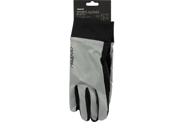 Sports gloves with touchscreen tip AVENTO 44AC reflective