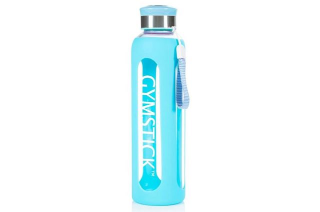 Drinking bottle GYMSTICK 600ml turquoise glass Drinking bottle GYMSTICK 600ml turquoise glass