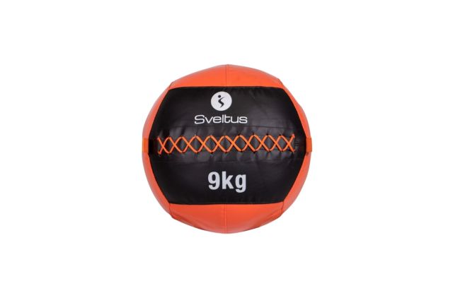 Wall ball SVELTUS 9kg D35cm Orange/Black suitable for throwing