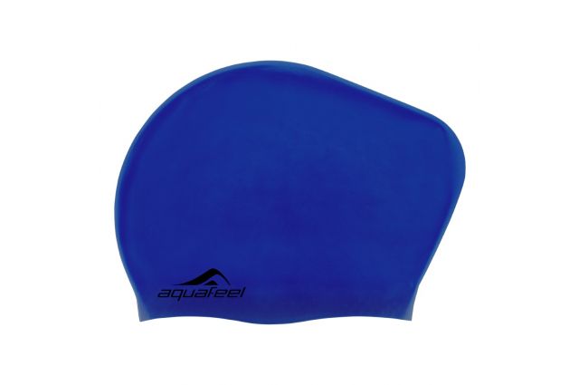 Swimming cap silicone AQUAFEEL 30404 43 blue/navy long hair Swimming cap silicone AQUAFEEL 30404 43 blue/navy long hair