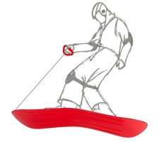 Čiuožynė su rankena ir virvele RESTART SLIDEBOARD