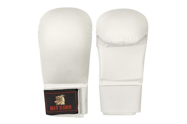 Karate gloves Matsuru with velcro closure, synthetic leather, L white Balta Karate gloves Matsuru with velcro closure, synthetic leather, L white