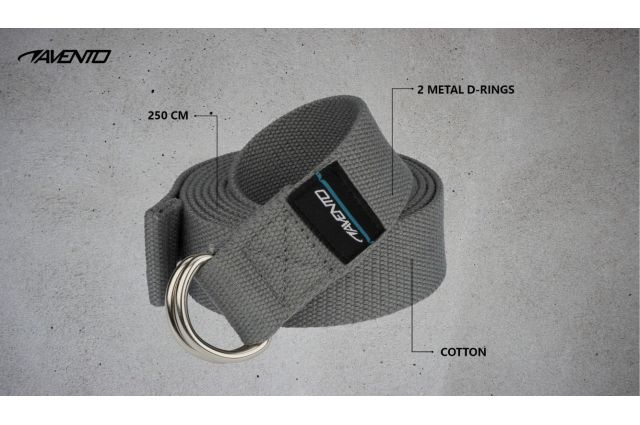 Yoga belt AVENTO 42YD 250cm Grey Yoga belt AVENTO 42YD 250cm Grey