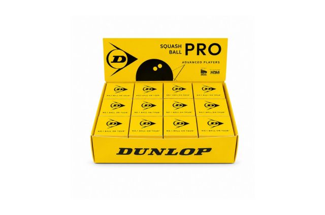 Skvošo kamuoliukai Dunlop PRO WSF/PSA 12x1
