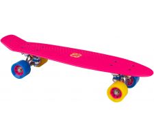Plastic skateboard NIJDAM PUNKY POWER N30BA05 Fuchsia/Yellow/Blue