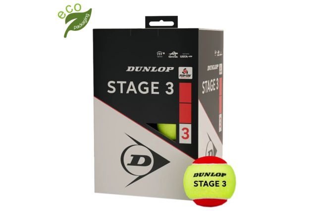 Tennis balls DUNLOP STAGE 3 RED 12-polybag ITF Tennis balls DUNLOP STAGE 3 RED 12-polybag ITF