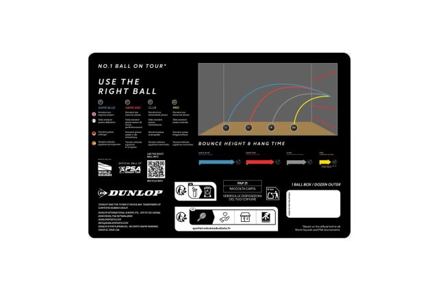 Squash ball Dunlop PRO WSF/PSA 4x3