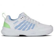 Tennis shoes for women K-SWISS COURT EXPRESS 2 CLAY white/dutch canal/paradise green UK8/EU42