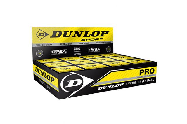 Squash ball Dunlop PRO WSF/PSA Official, 12-box Squash ball Dunlop PRO WSF/PSA Official, 12-box