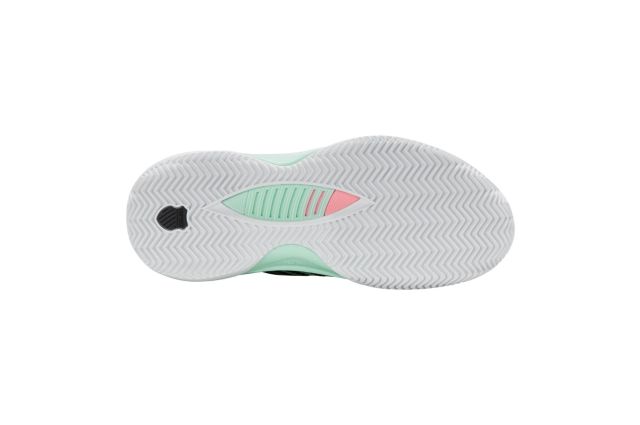 Tennis shoes for ladies K-SWISS HYPERCOURT SUPREME 2 CLAY black/neon mint/white Juoda