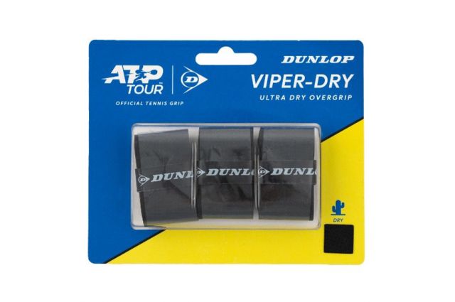 Teniso raketės apvija DUNLOP VIPERDRY ATP TOUR overgrip, black Teniso raketės apvija DUNLOP VIPERDRY ATP TOUR overgrip, black