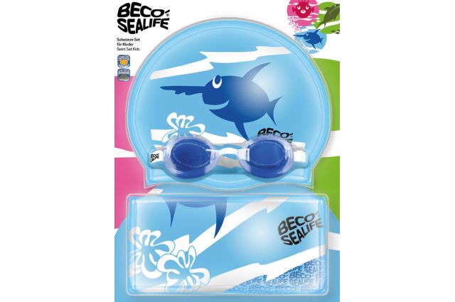 Swimming set SEALIFE: googles + cap + bag for child 96054 6 blue Swimming set SEALIFE: googles + cap + bag for child 96054 6 blue