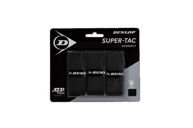 Tennis racket overgrip DUNLOP SUPER TAC 3pcs. black Tennis racket overgrip DUNLOP SUPER TAC 3pcs. black