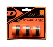 Tennis racket overgrip Dunlop REVOLUTION NT TACKY 0.6mm orange 3-blister
