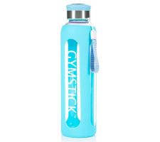 Drinking bottle glass GYMSTICK 600ml turquoise