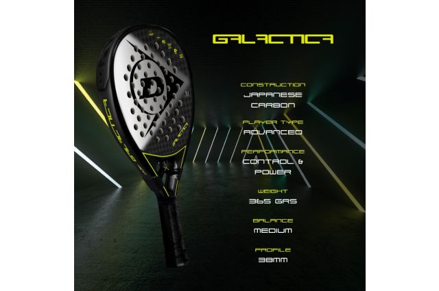 Padel bat Dunlop GALACTICA 12K Carbon 365g Padel bat Dunlop GALACTICA 12K Carbon 365g