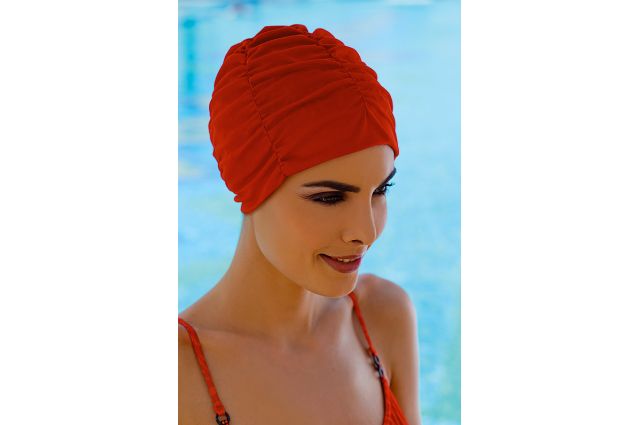 FASHY Fabric swimcap with plastic lining 3401 40 red Raudona FASHY Fabric swimcap with plastic lining 3401 40 red