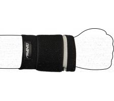 AVENTO Wristband with elastic strap Black/Silver grey L/XL