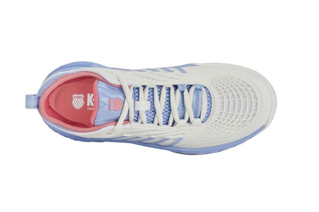 Teniso batai mot. K-SWISS HYPERCOURT SUPREME 2 HB white/heather/pink Balta/mėlyna/raudona EU42