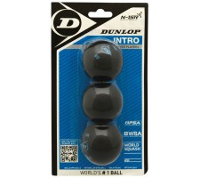 Squash ball Dunlop INTRO blue-beginners +12% +40% Official ball of PSA World Tour 3-blister
